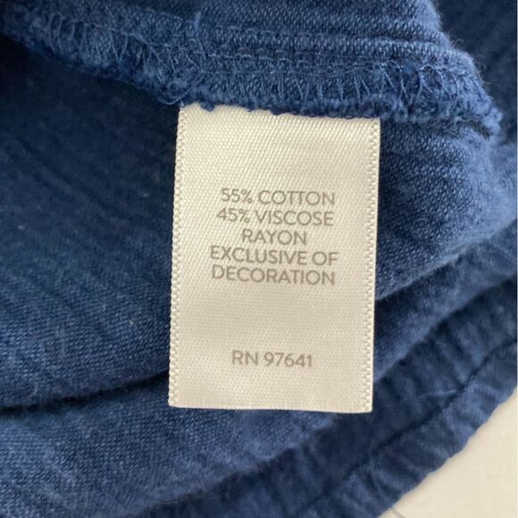 J Jill Dress Women’s S Blue Embroidered Floral Balloon Sleeve Tassel Boho Chic - Picture 7 of 11